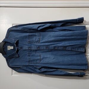 LL Bean Mens XXL Tall Bean Flex Denim Shirt Traditional  Fit Button Front